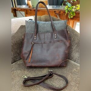 Supple Brown Leather Shoulder Bag